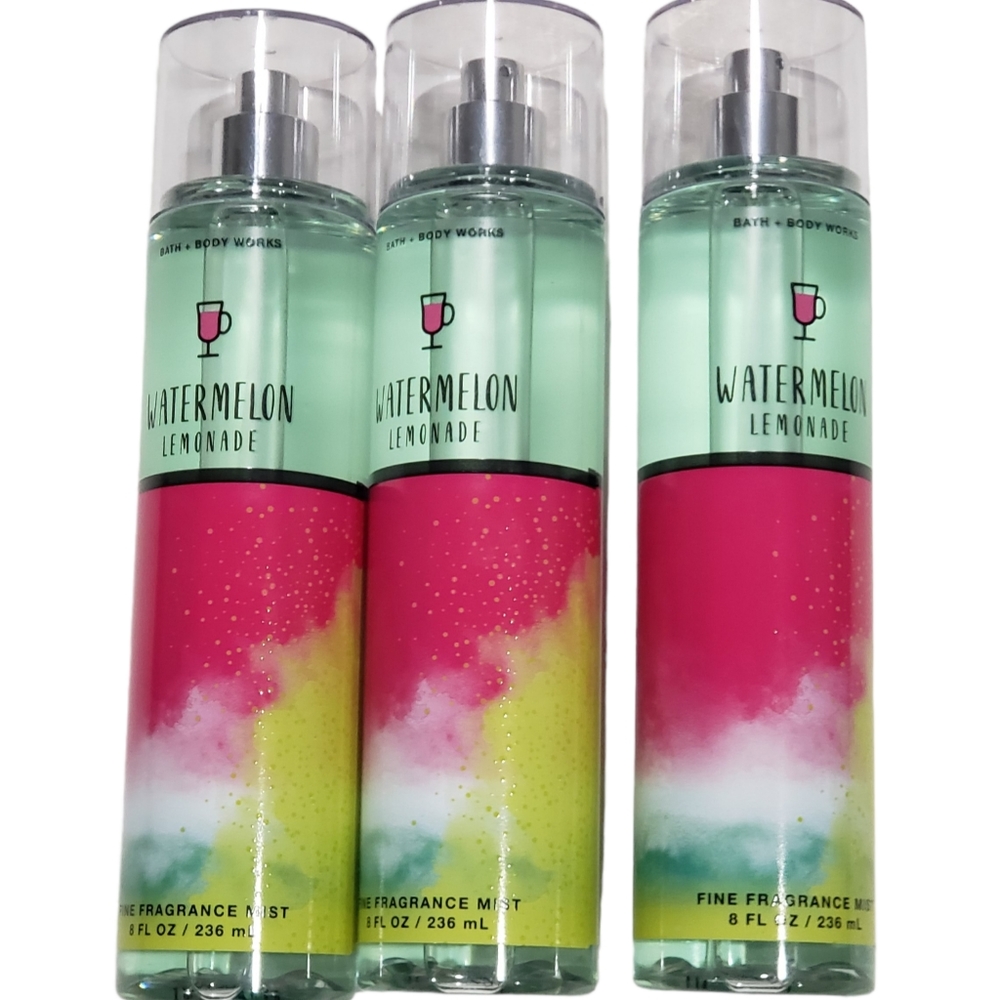 3 Bottles Bath & Body Works Watermelon Lemonade Fragrance Mists B&BW Lot